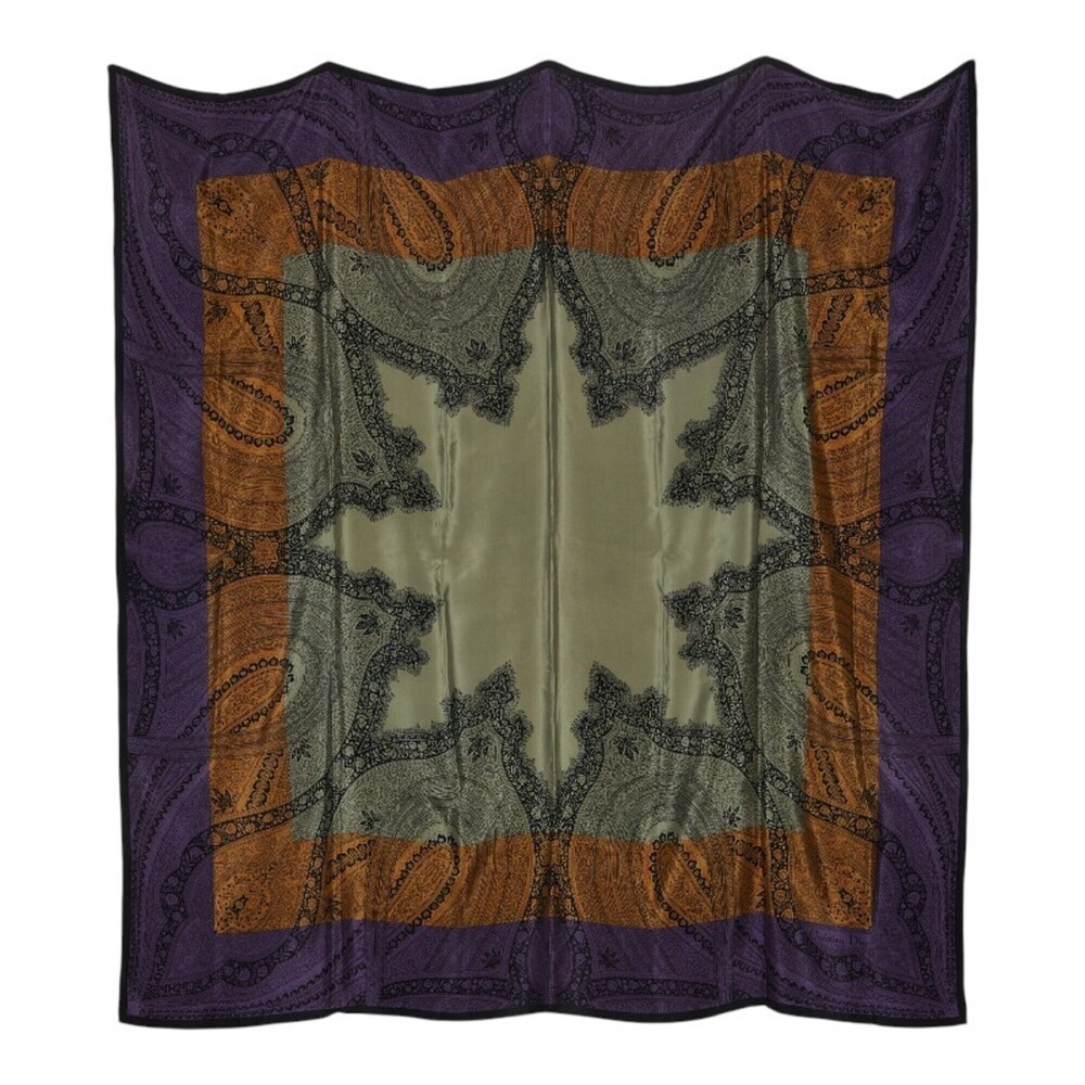Christian Dior Dior Vintage Paisley Scarf/Muffler, Khaki Green, Purple, Brown...